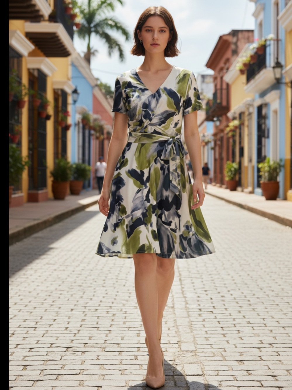 Shabby Apple floral faux wrap dress NWT